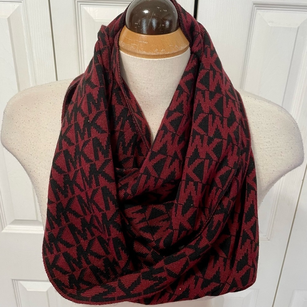 Michael Kors Logo Red and Black Women's Infinity Scarf